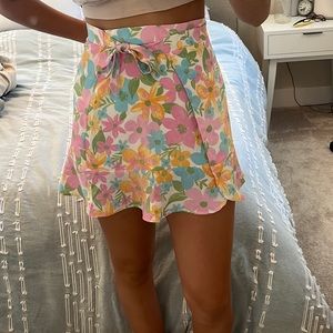 Floral wrap skirt